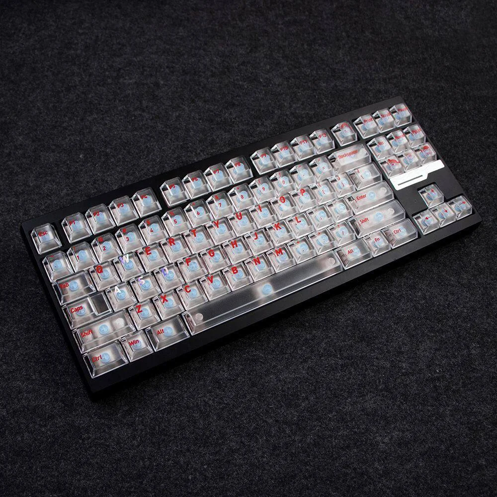 Close-up of Shin-chan character keycap translucent design