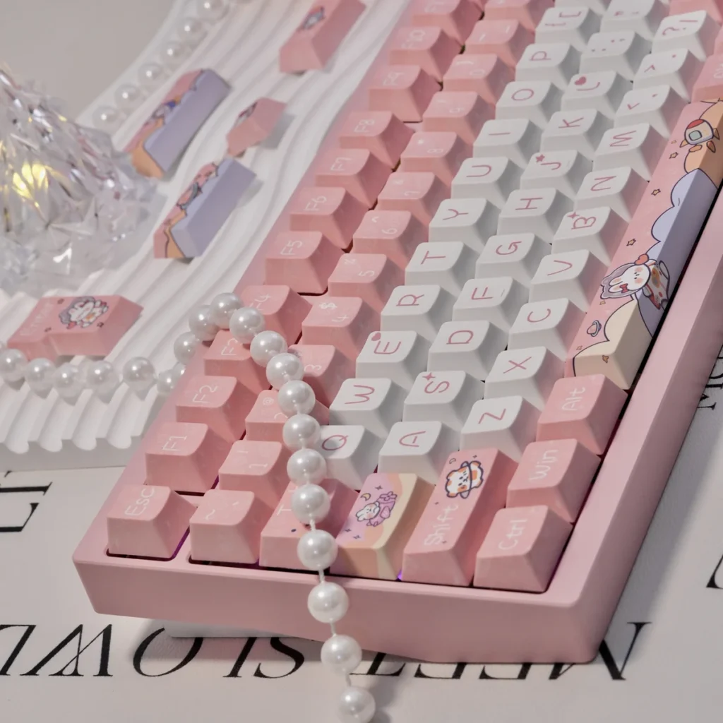 Space Rabbit Cherry Keycap Unique Space Rabbit installed on a mechanical keyboard setup