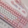 Side profile of Space Rabbit Cherry Keycap Unique Space Rabbit showing keycap set shape and fit