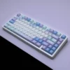 Starlight Cherry Keycap Set Durable PBT installed on a mechanical keyboard setup