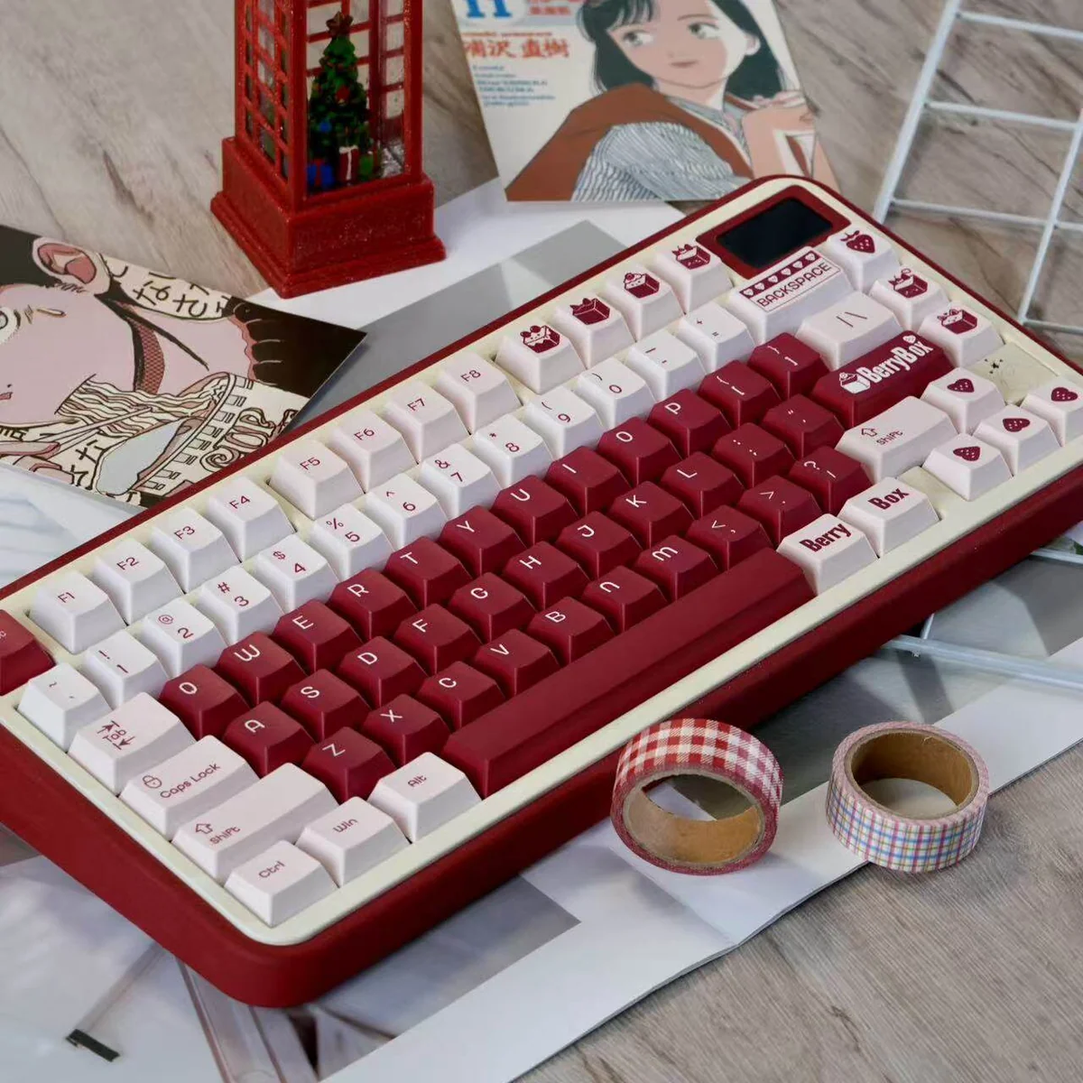 Strawberry Pbt Dye Sub Keycap Set Keyboard product image