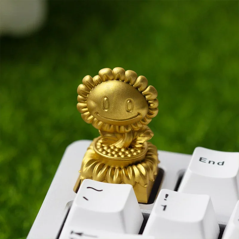 Detailed shot of the handcrafted resin trophy design and Sunflower character