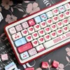 Close-up of Sweet Cherry Series Keycap Nostalgic 'Mint highlighting details and finish