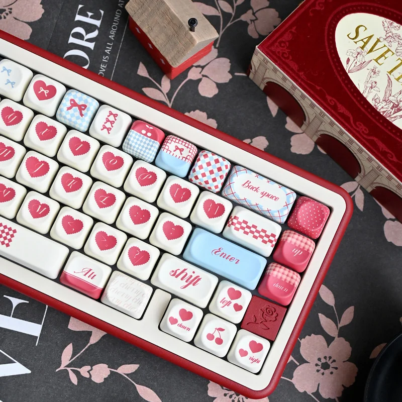 Sweet Cherry Series Keycap Nostalgic 'Mint installed on a mechanical keyboard setup
