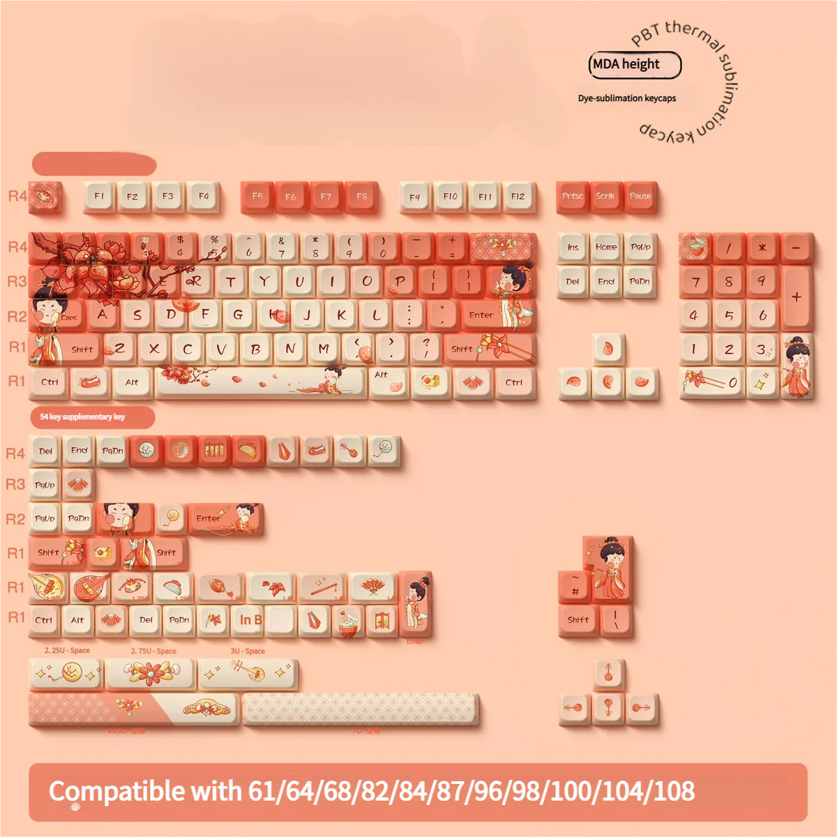 Detailed view 8 of Tang Palace Series Keycap Exquisite Tang Dynasty