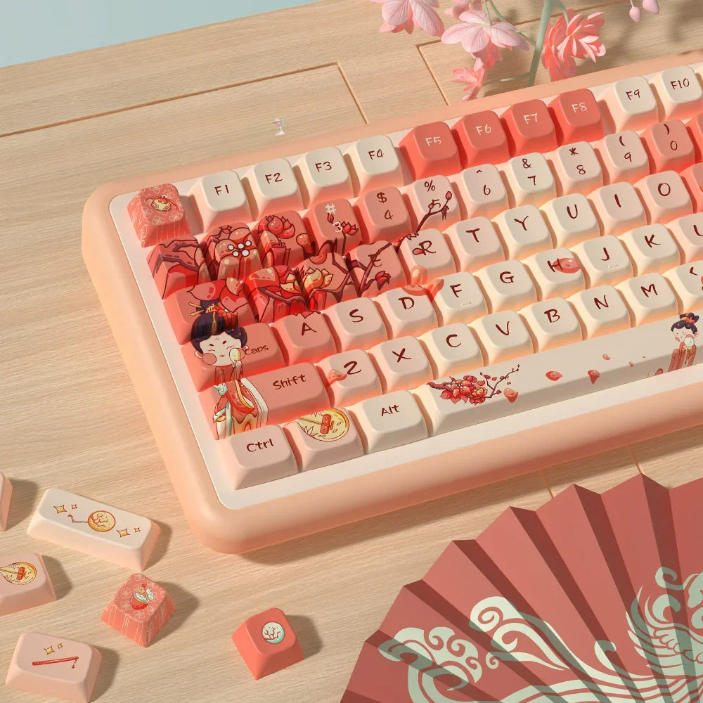 Tang Palace Series Keycap Exquisite Tang Dynasty installed on a mechanical keyboard setup