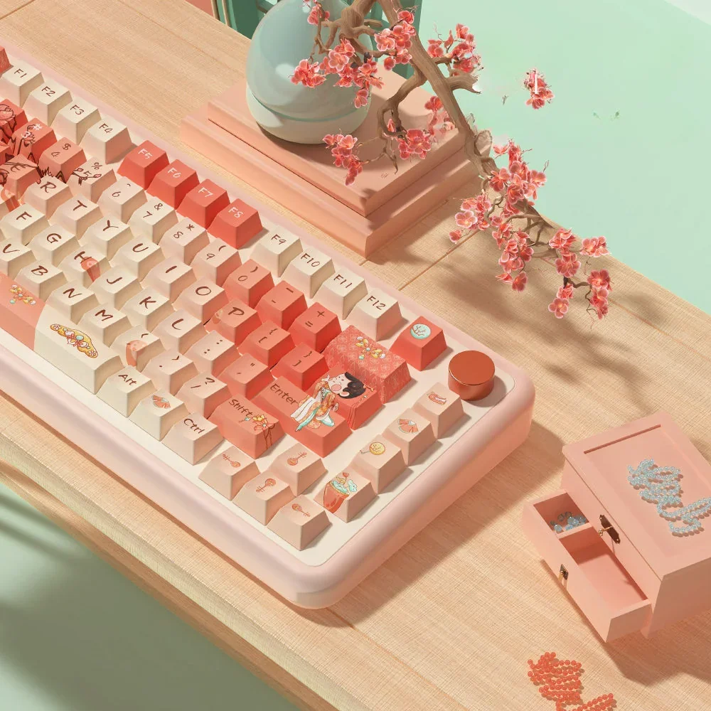 Detailed texture view of Tang Palace Series Keycap Exquisite Tang Dynasty design and material