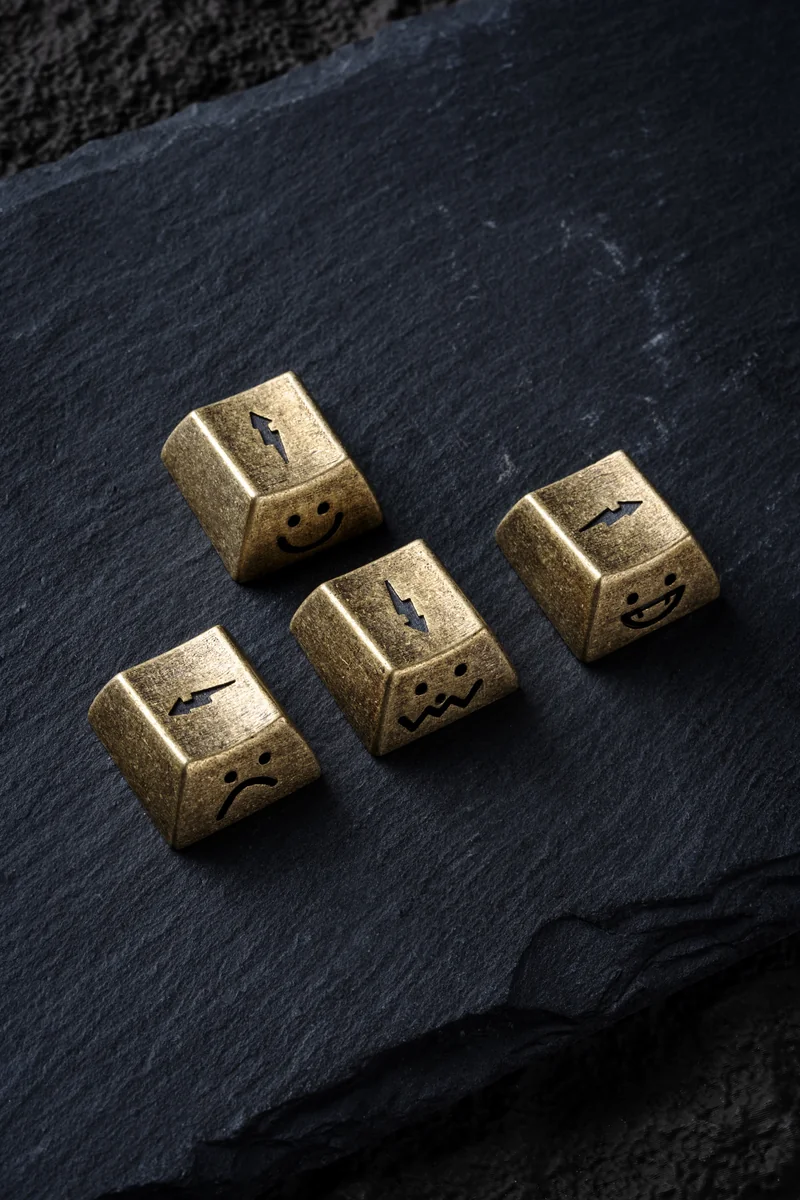 Luminous Copper keycap showcasing its unique texture and raw material appeal
