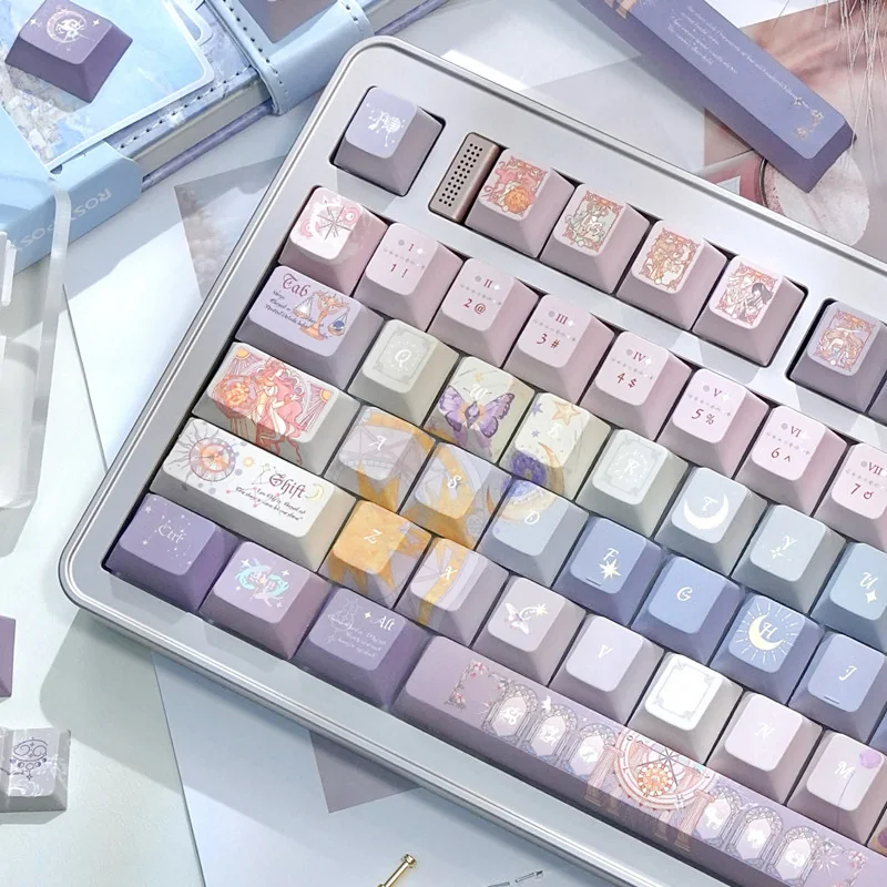 Twelve Constellation Cherry Keycap Unique installed on a mechanical keyboard setup