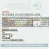 Full layout of the Twilight Song Cherry PBT keycap set, arranged artfully on a desk