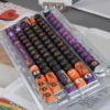 Side profile view of the MOA keycaps, illustrating their medium height and consistent, un-sculpted design.