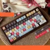 Side view of Wacky Doll keycaps, illustrating the ergonomic Cherry profile and uniform height across rows.