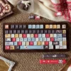 Full layout of Wacky Doll PBT Dye-sub Keycap Set on a dark background, showcasing all 137 keys and whimsical character designs.