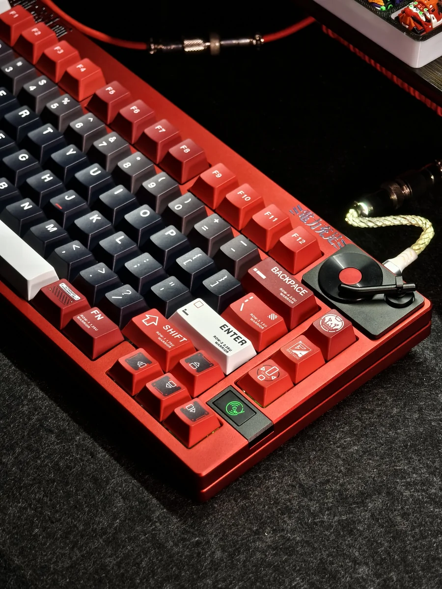 Close-up of Warrior CK2 Dye-sub keycaps, Cherry profile