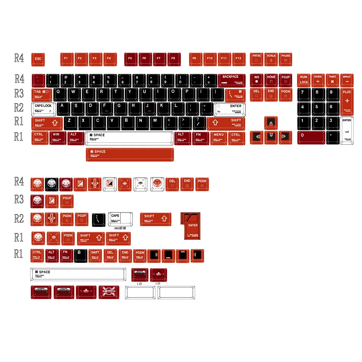Warrior CK2 PBT keycap set for gaming, command center aesthetic
