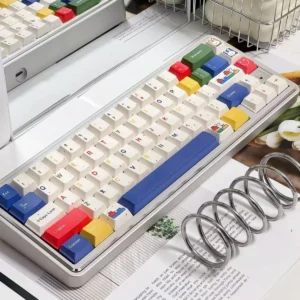 Whimsical C Rabbit PBT Keycap Set on a mechanical keyboard, showcasing playful rabbit designs