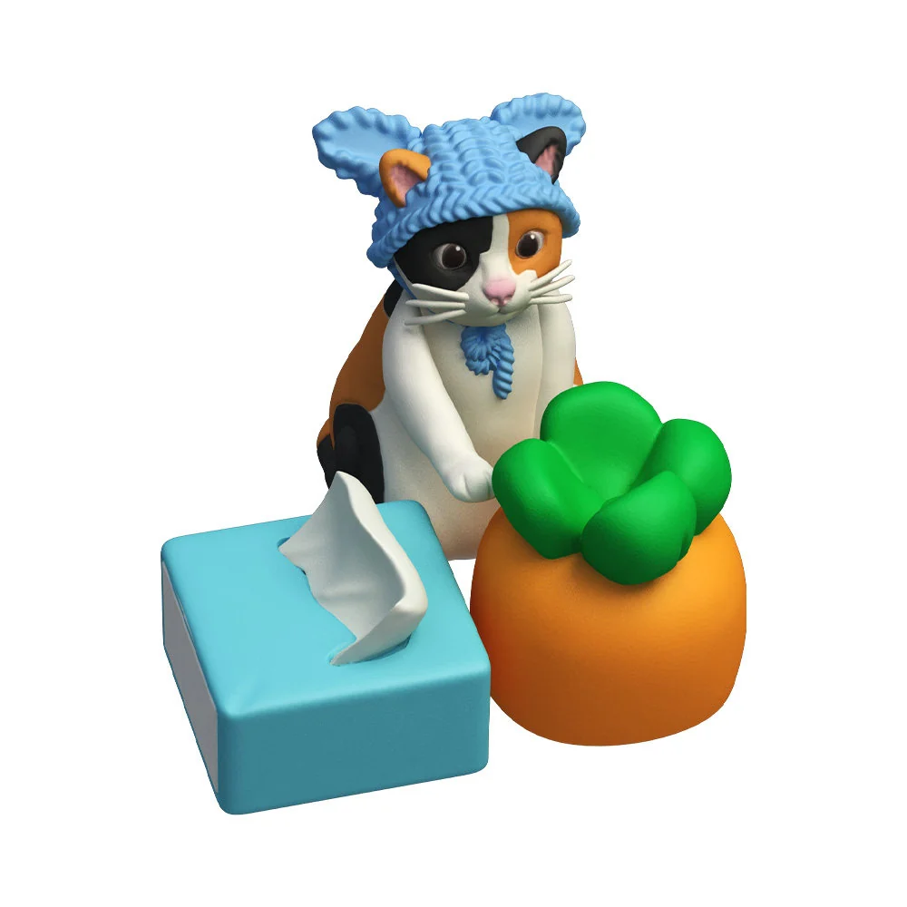 Close-up of Whimsical Cat Resin Keycap with playful details