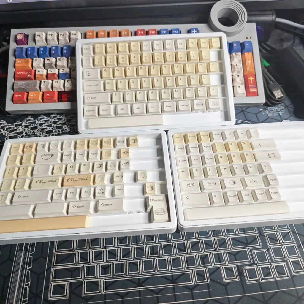 Whimsical Cheese PBT Keycap Set on mechanical keyboard