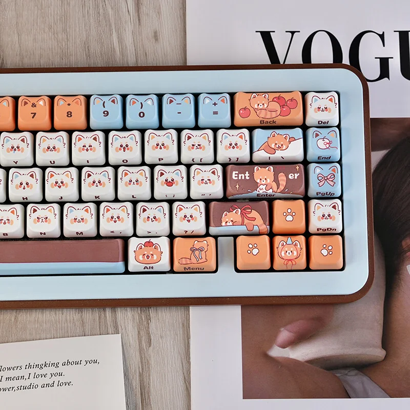 Close-up of Whimsical Raccoon MAO Keycap Unique Raccoon MAO highlighting details and finish