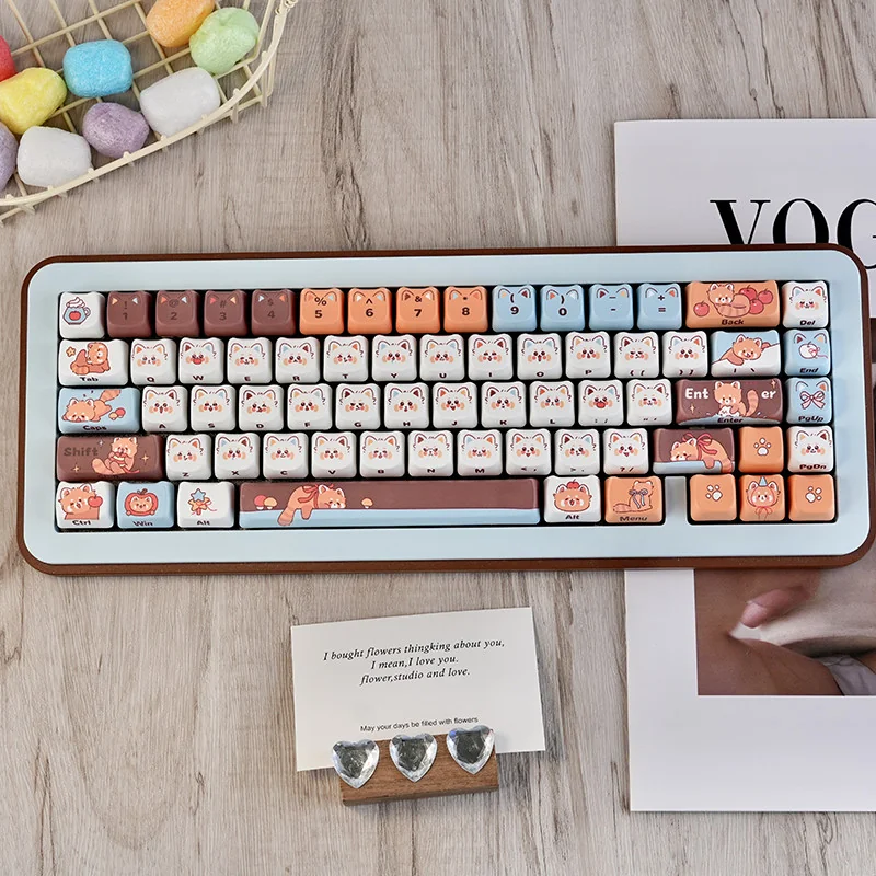 Whimsical Raccoon MAO Keycap Unique Raccoon MAO installed on a mechanical keyboard setup