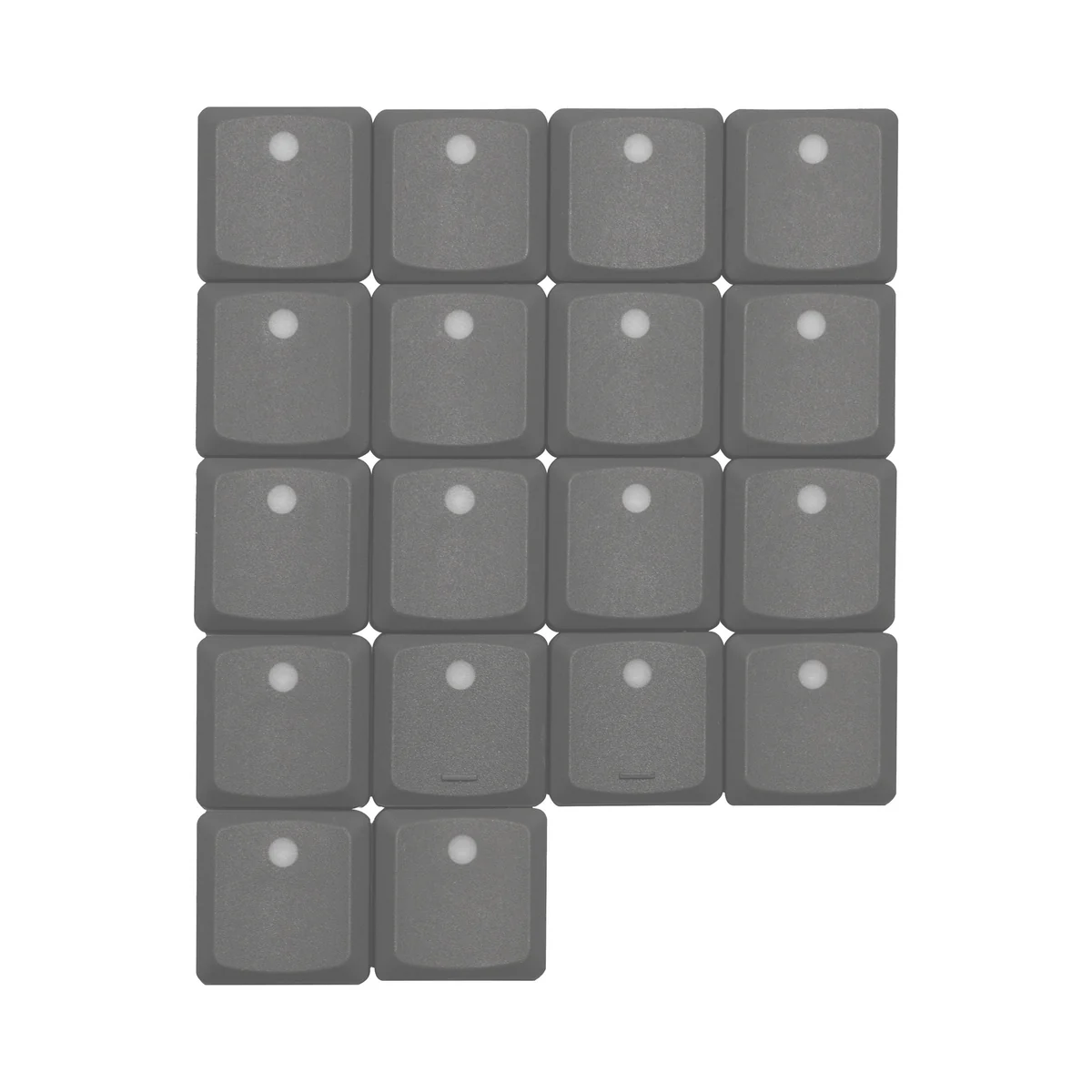 Full view of the 18-key Sleek supplement set in various colors