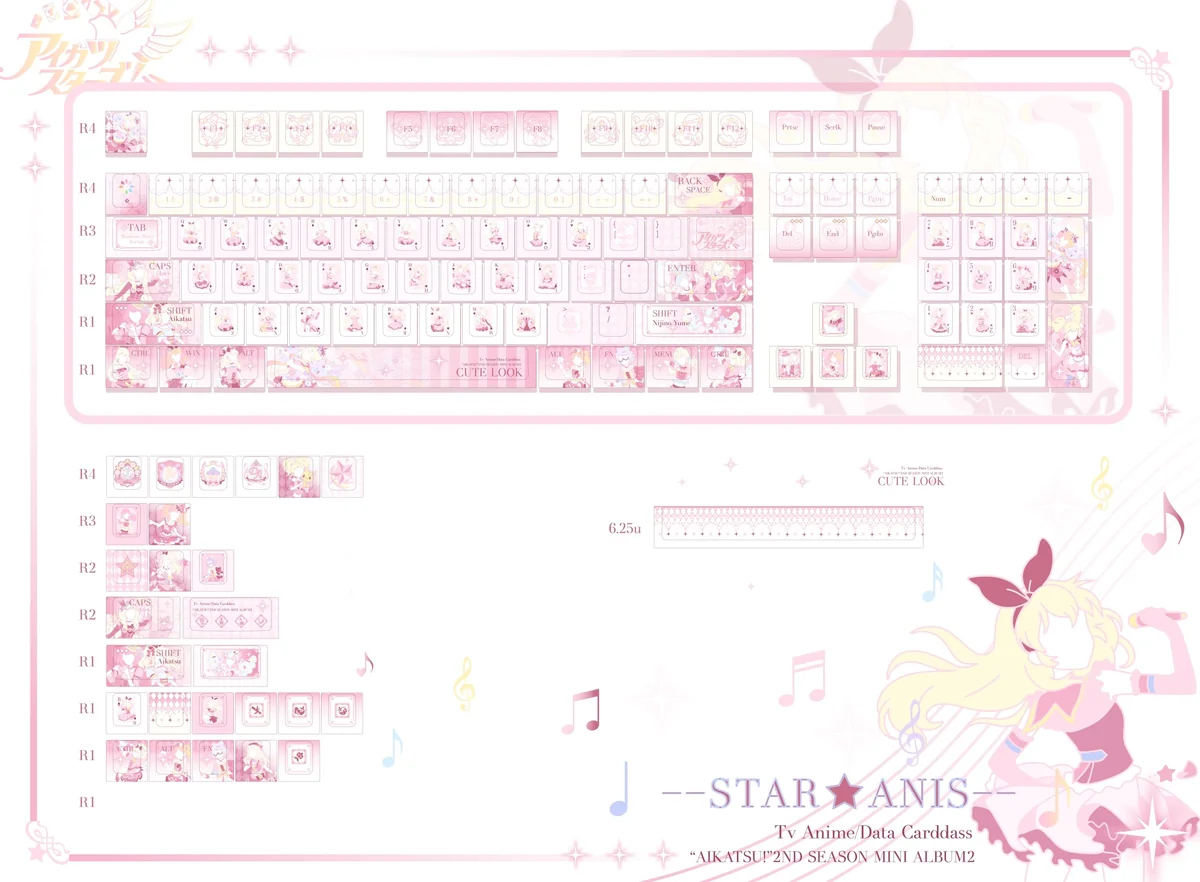 Aikatsu! Keycap Set packaging and unboxing presentation