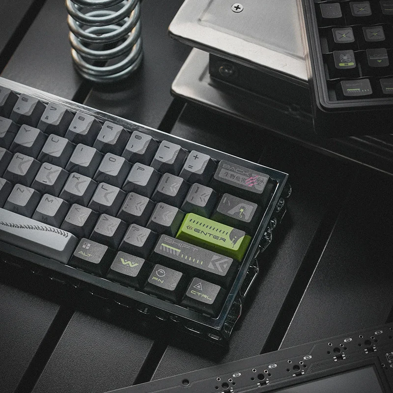 Side profile of Alien Alien Cherry Keycap Alien-themed showing keycap set shape and fit