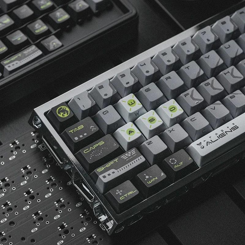 Detailed texture view of Alien Alien Cherry Keycap Alien-themed design and material