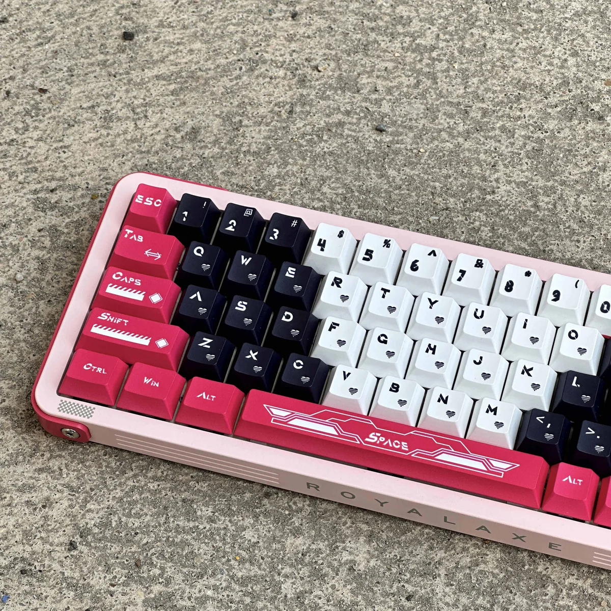 Arcee themed keycap set mounted on a 60% mechanical keyboard, highlighting layout compatibility