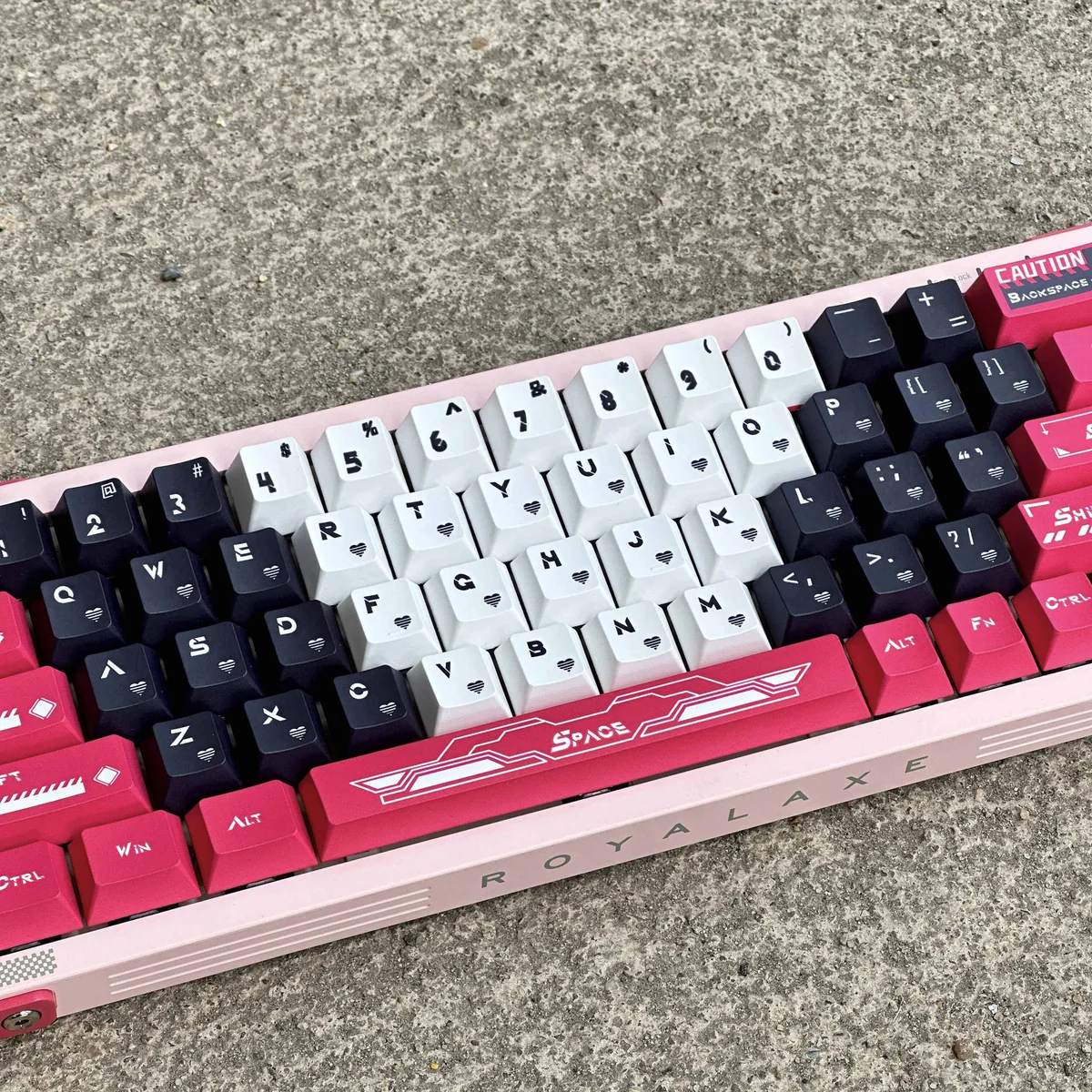 Textured shot of a PBT keycap from the Arcee set, emphasizing material quality and finish