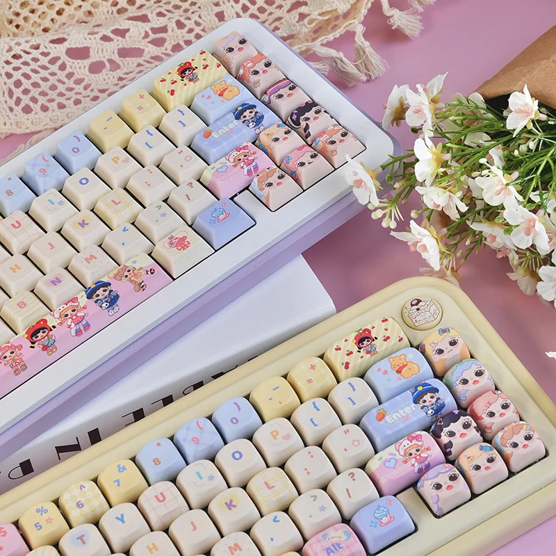 Detail of Baby Zoraa spacebar and novelty keycaps with bubblegum theme