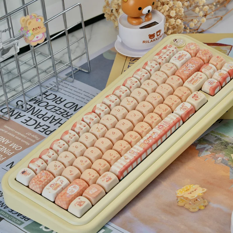 Baking Cat MOA Keycap Charming baking cat artisan installed on a mechanical keyboard setup