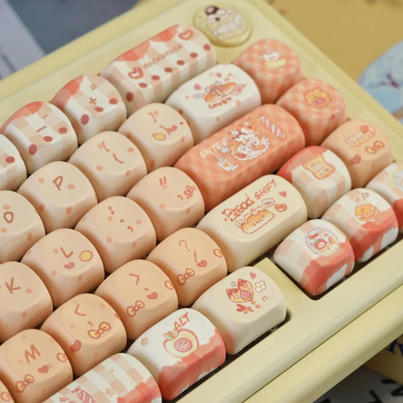 Side profile of Baking Cat MOA Keycap Charming baking cat artisan showing keycap set shape and fit