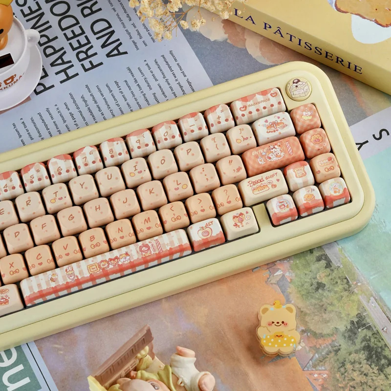 Detailed texture view of Baking Cat MOA Keycap Charming baking cat artisan design and material