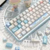 Close-up of Beach Summer keycaps, highlighting the crisp dye-sublimated legends and PBT texture