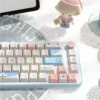 Full layout of the Beach Summer Keycap Set on a 75% mechanical keyboard, displaying extensive compatibility