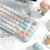 Detailed shot of individual Beach Summer keycaps, emphasizing the fade-resistant printing