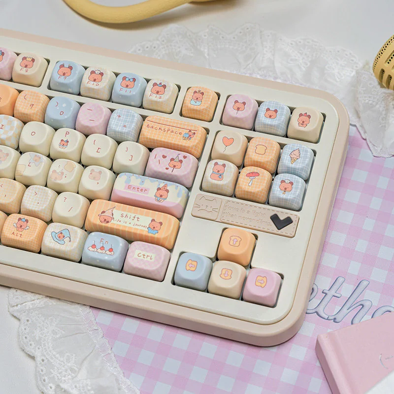 Example of Bubble Capybara Keycap Set compatibility on a 65% keyboard layout.