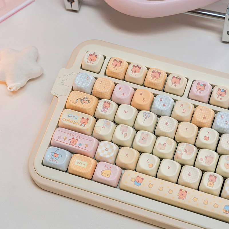 Texture detail of the PBT for Bubble Capybara keycaps.