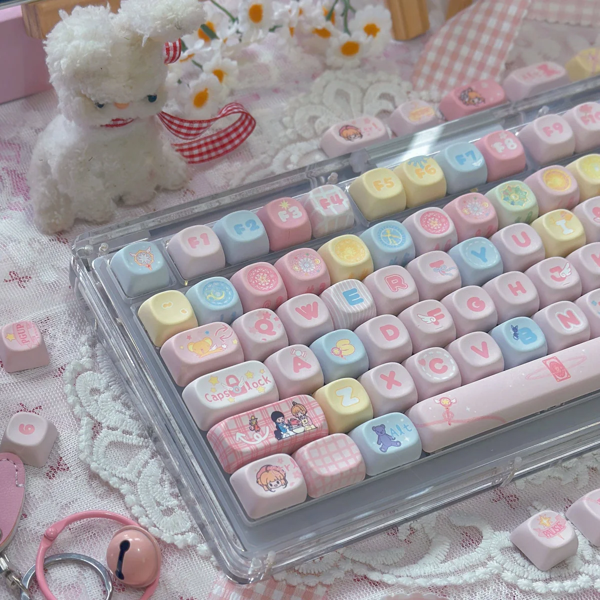Cardcaptor Sakura Keycap Set neatly packaged, ready for delivery, showcasing the full collection.