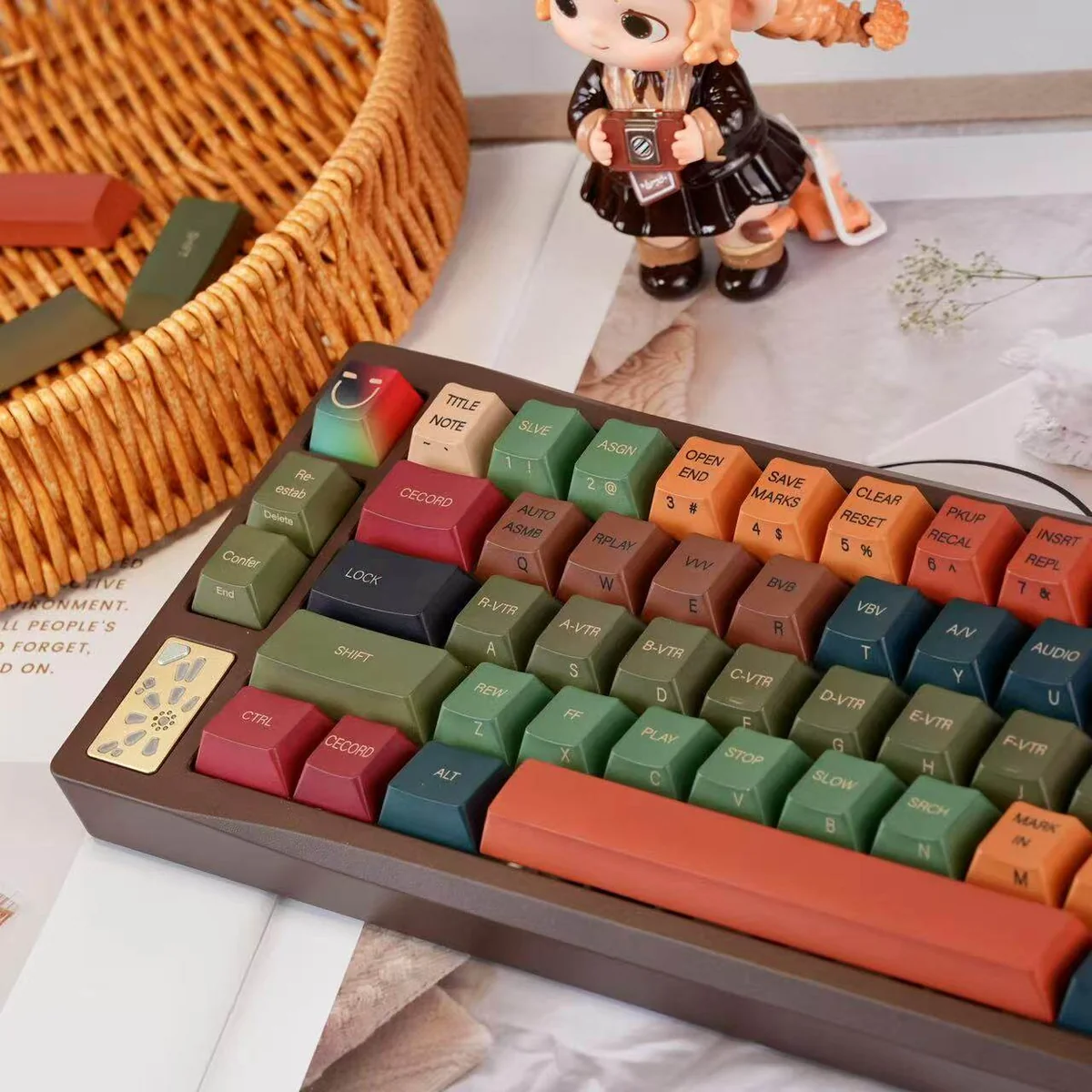 Close-up of Cecord Cherry Keycap Set Premium PBT highlighting details and finish