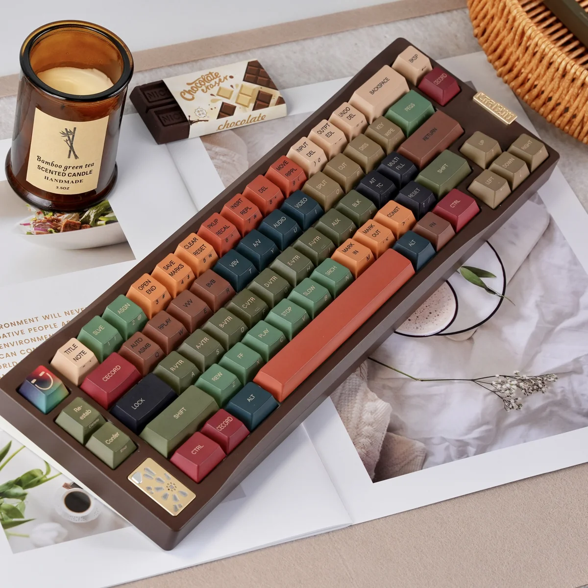 Cecord Cherry Keycap Set Premium PBT installed on a mechanical keyboard setup
