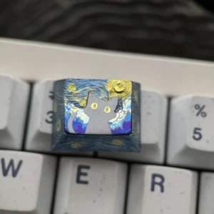 Side view of Cherry profile Mystical Cat keycap, showcasing material texture