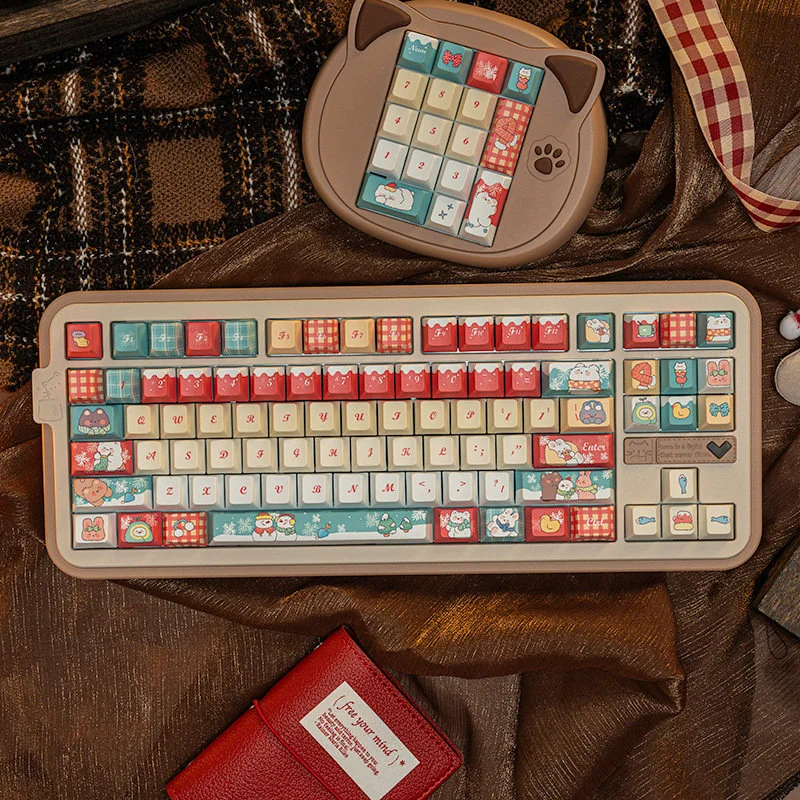 Christmas Keycap Set Pbt Dye Sub Cozy Snowy Keyboard product image