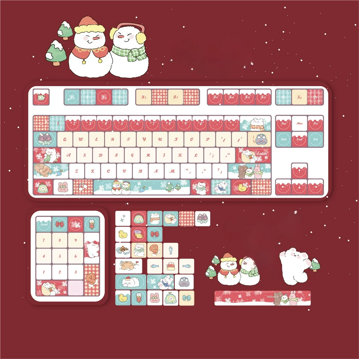 Side view of Christmas Keycap Set highlighting keycap thickness and profile
