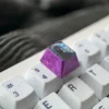 Texture and metallic sheen of the Columbina Titanium Artisan Keycap