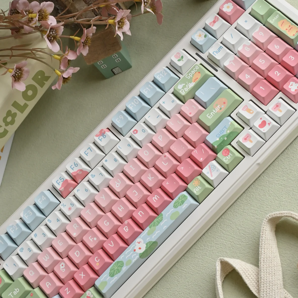 Cute Duck Pbt Cherry Profile Keycap Set product image