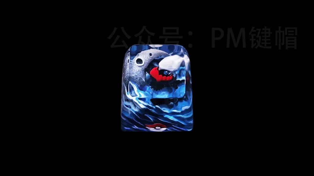 Darkrai Translucent Resin Artisan Keycap glowing with backlight
