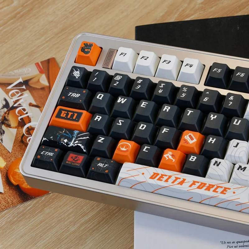 Close-up of Delta Force Vyron tactical keycap legends