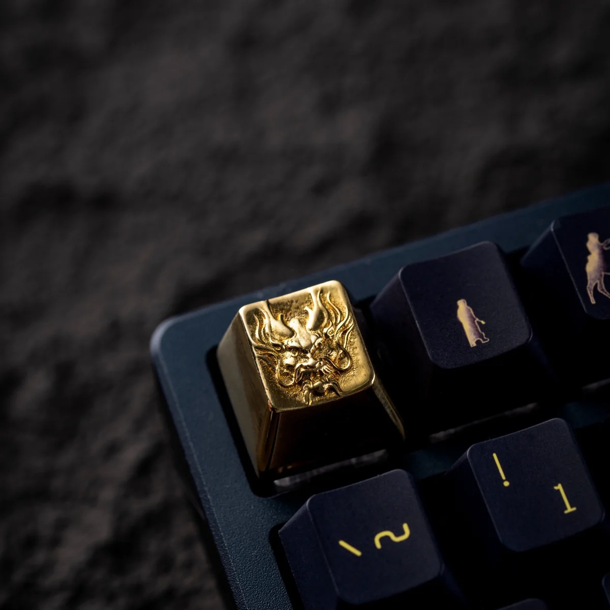 Artistic angled shot highlighting the strength and unique design of the Dragon Keycap.